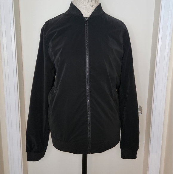 Mens Bomber Jacket Black - Picture 2 of 11